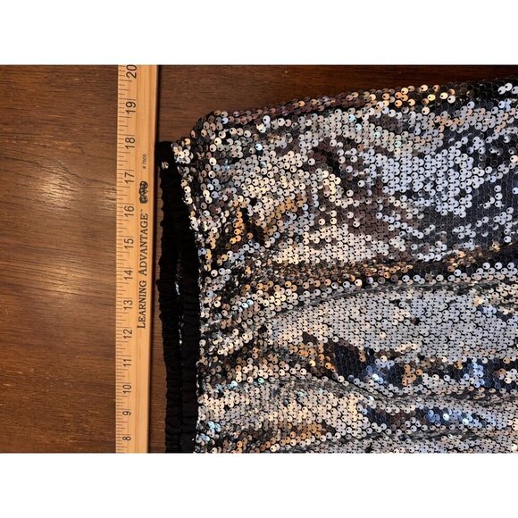 NWT J. Crew Collection Ltd. Edition Silver Sequined Mini Skirt w/Black Lining XL - Picture 6 of 7